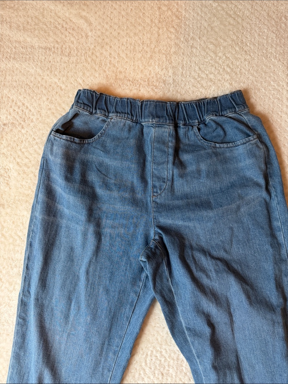 Loft - High Rise Denim Joggers -Casual Elastic Waist - Only worn once